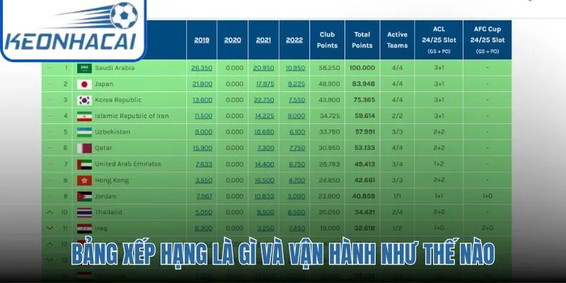 Bảng Xếp Hạng phản ánh thứ tự và mức độ cạnh tranh của các đội bóng trong giải đấu